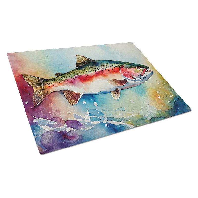 Grande planche à découper en verre Rainbow Trout