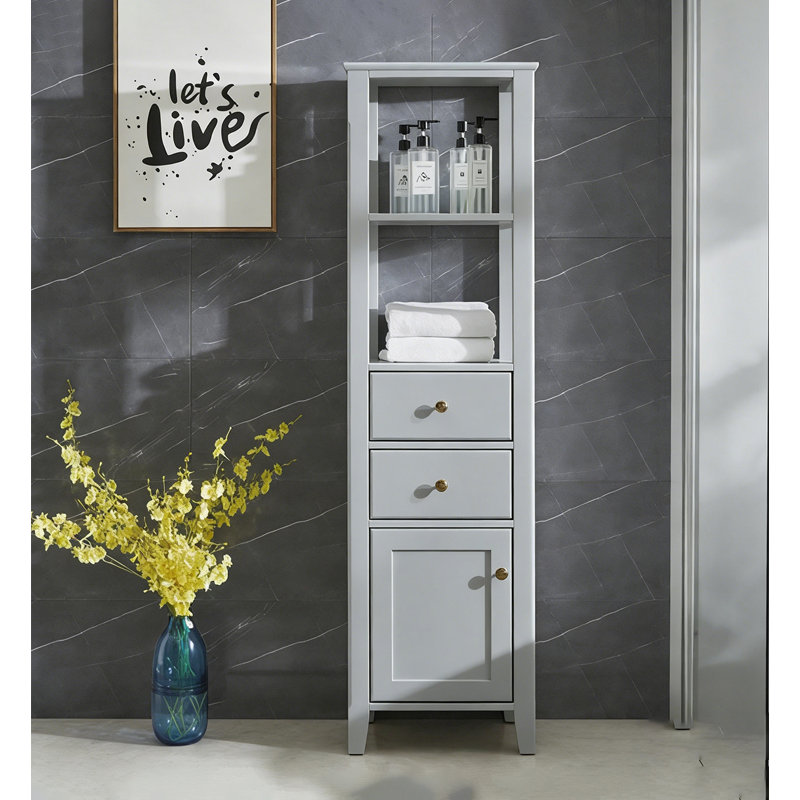 Meuble-lavabo en chêne américain, 63 "H x17.7"W x 13.8"D, Bleu