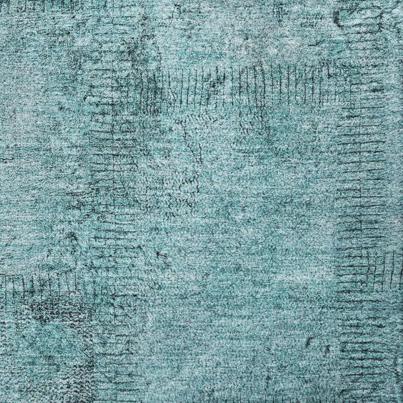Tapis à poil long de qualité supérieure lavable à la machine ADS685, Sarcelle, 5 pi x 7 pi 6 po