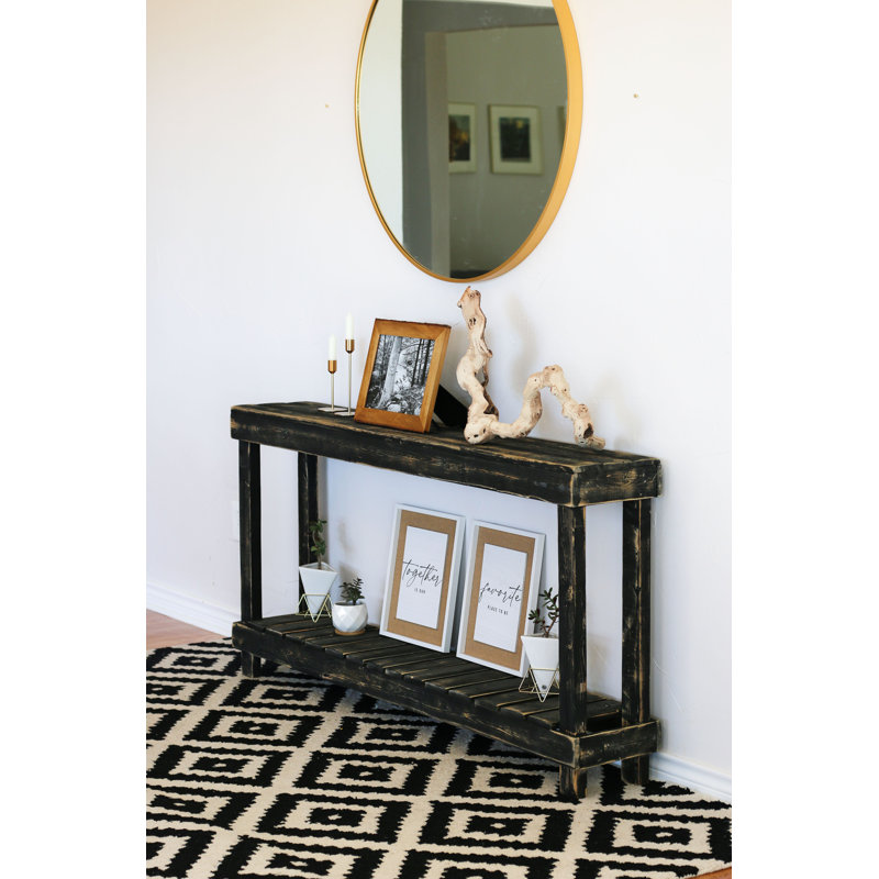 60'' Solid Wood Console Table, Black