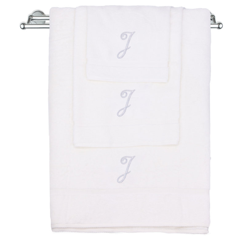 Ensemble de serviettes Marcelline, J, Blanc / argenté
