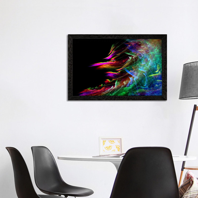 Fire Waive - Print on Canvas, 66.04 cm H x 45.72 cm W, Black Floater Framed