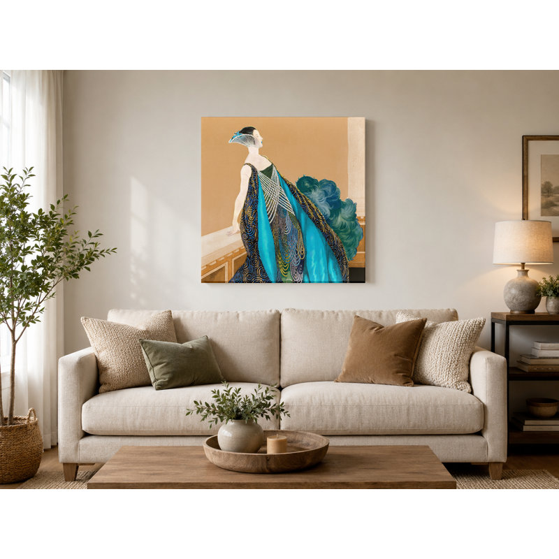 Elegante en robe de soirée, 32" W x 32" H