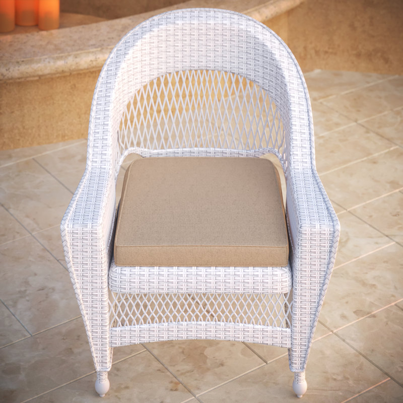 Amala Sunbrella® Outdoor Dining Seat Cushion, Antique Beige Sunbrella® Canvas