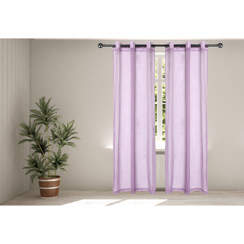 Paire de rideaux transparents avec œillets Hayneville, Mauve, l 54" x L 84"