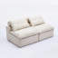 [Vidéo fournie] Canapé modulaire, sans accoudoirs, à volonté, tissu chenille doux, canapé-lit à dossier-coussin, coin lecture ou appartement, coussin lombaire, 2 sièges, rembourré, beige-1598956200