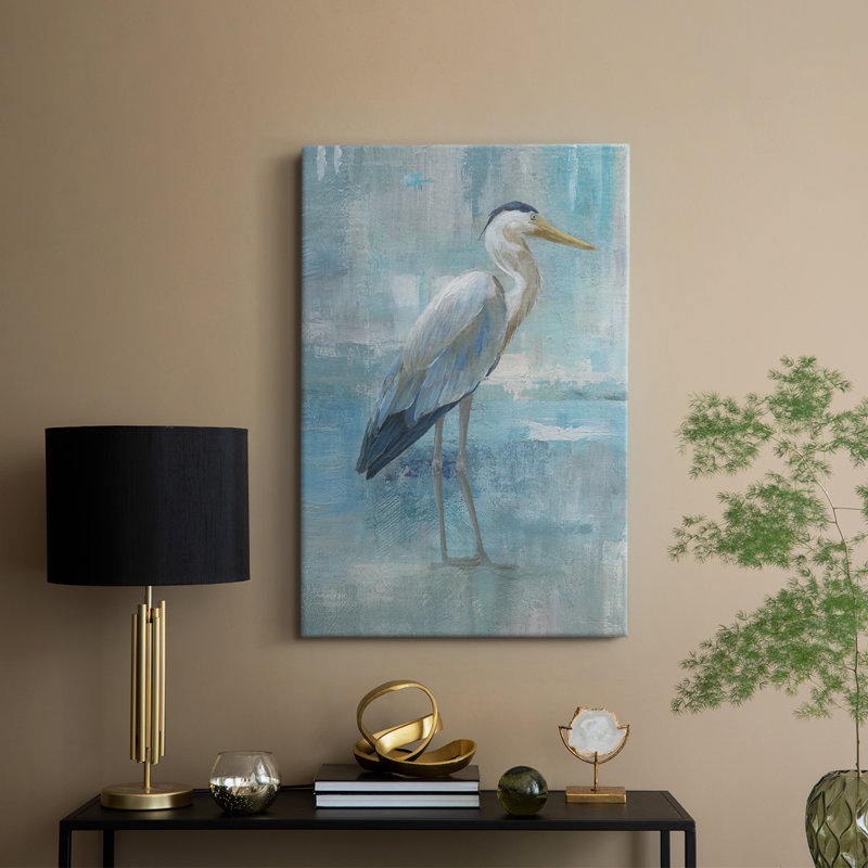 Héron bleu I - galerie Cavas, H 18 po x l 12 po
