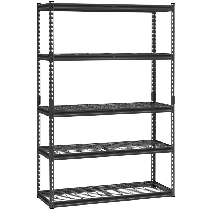 Shelving Unit, 182.9cm H x 121.9cm W x 45.7cm D, Matte Black
