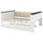 Wood Full Size Daybed With Upholstered Backrest And Trundle Bed