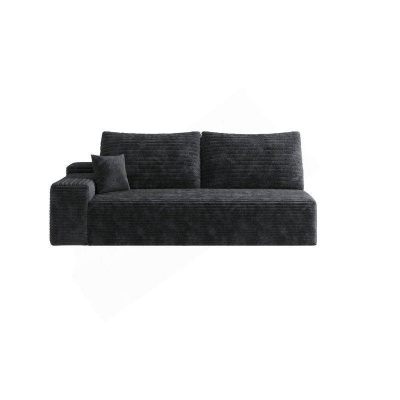 Boneless 3 Seat Sofa, Right Hand Facing, Black