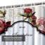 Rideau de douche imperméable à motif floral rose avec 12 crochets-209432026