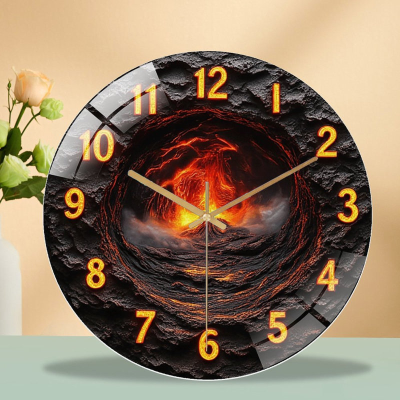 Horloge murale Volcano Lava Rock