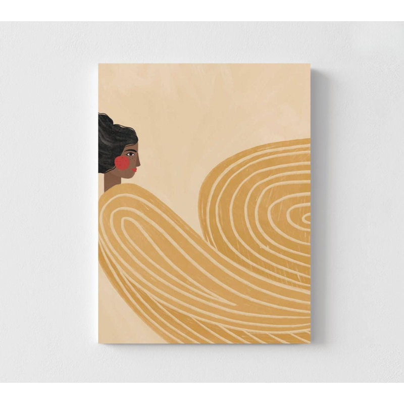 Impression d'art moderne femme figurative - ligne abstraite neutre, H 40 po x l 30 po, Impression sans cadre