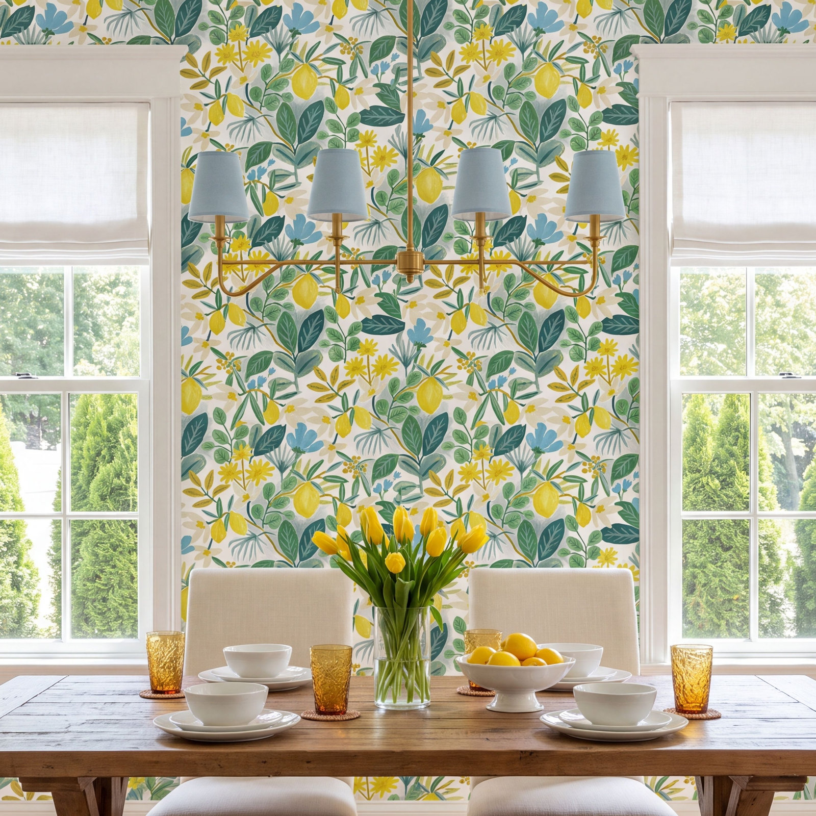 Amalfi Self-Adhesive Wallpaper Roll, Blue/Green