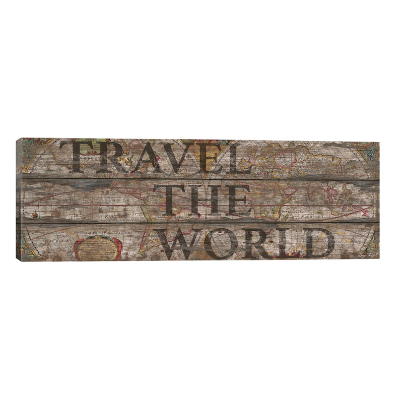 Travel The World by Diego Tirigall - Wrapped Canvas Panoramic Print, 30.48 cm H x 91.44 cm W x 1.91 cm D