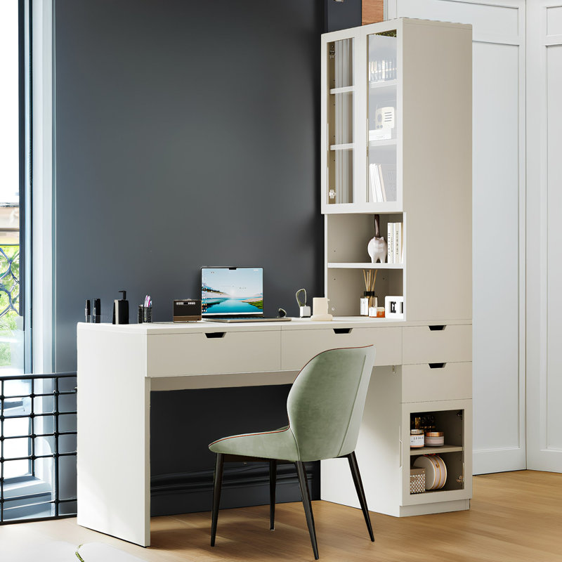 Coiffeuse 3 en 1 avec miroir et station de charge, coiffeuse multifonctionnelle