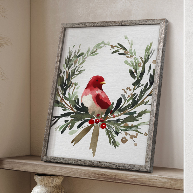 «Christmas Holiday Art», impression encadrée - Bois massif XMA171710, H 15 po x l 12 po