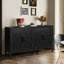 Buffet de 60 pouces avec 4 portes et tablette réglable pour armoire de rangement moderne noir antique