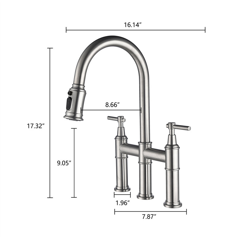 Kozart Pull Down Kitchen Faucet, Brushed Nickel