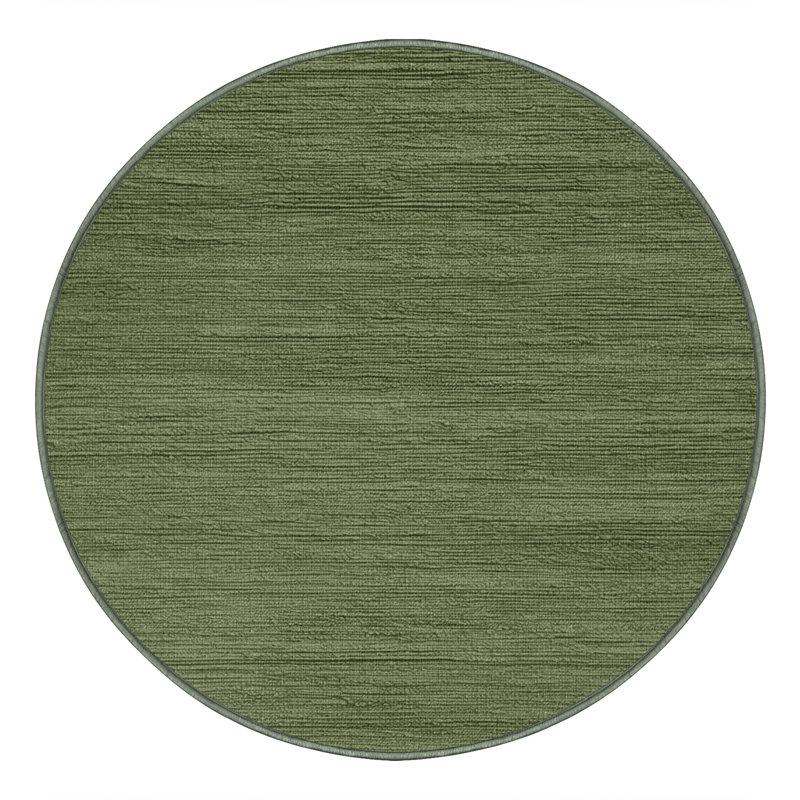 Tapis vert uni lavable à la machine, Rond 3 pi