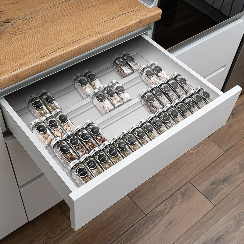 Wall Spice Rack with Adjustable Racks