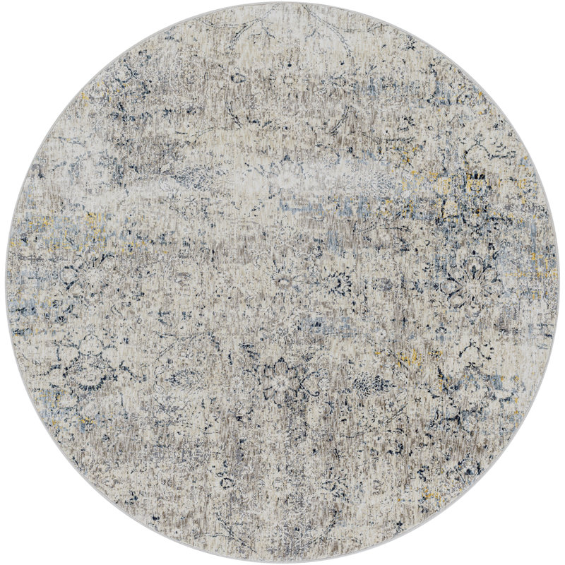 Abstract Indoor Rug, Round 5'3"