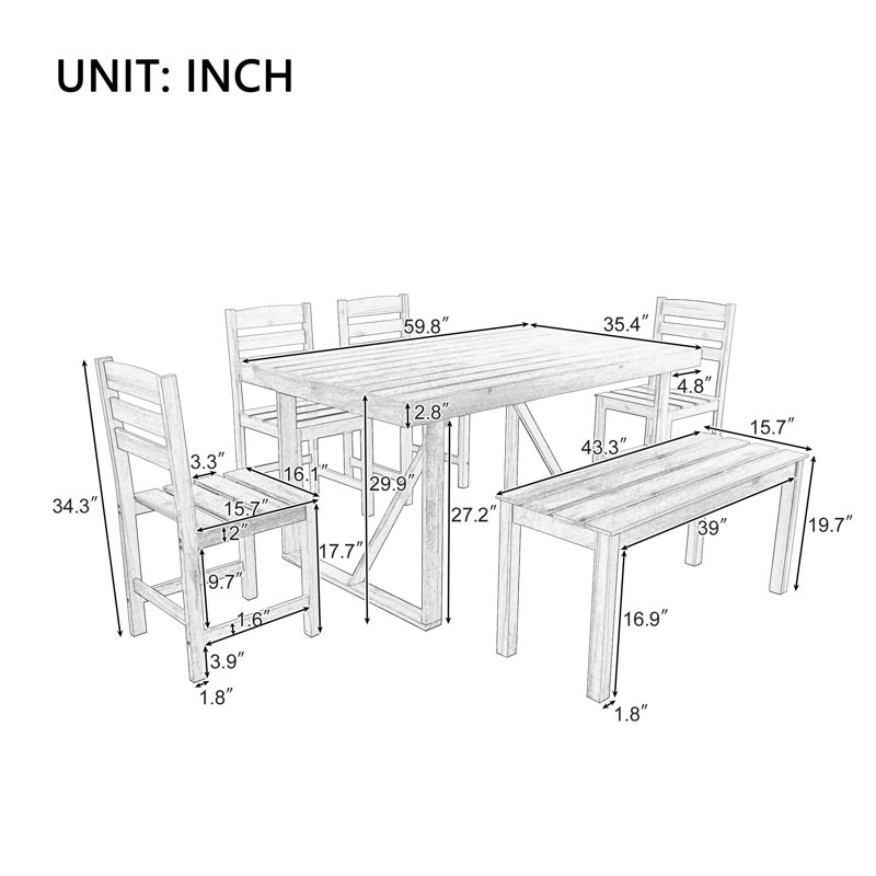 High-Quality Acacia Wood Outdoor Table And Chair Set