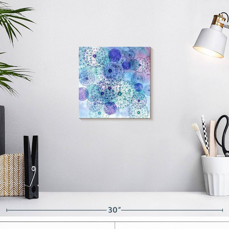 Harnek Blue Dandelions, 10" H x 10" W