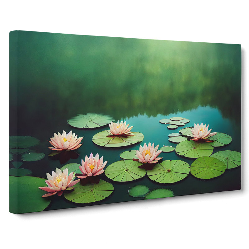 Reflective Water Lily Pond - Wrapped Canvas