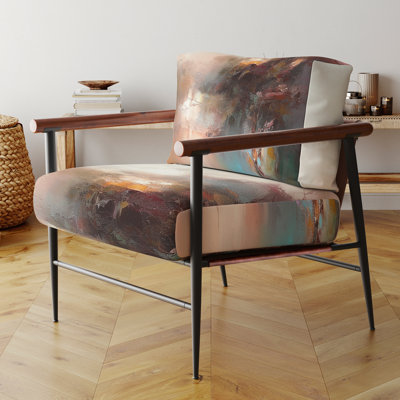 Chaise d'appoint d'appoint rembourrée Brown Nature Abstracted