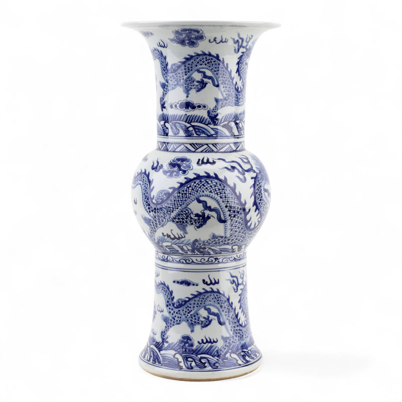 Blue and White Dragon Vase