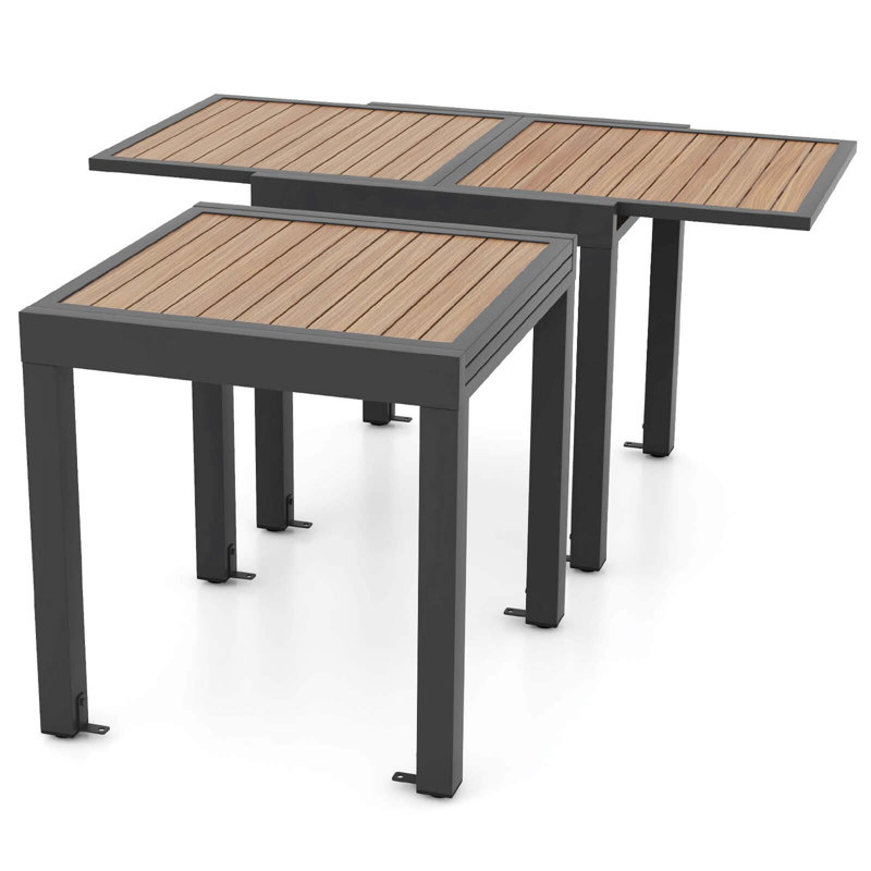 31.5"-63" Extendable Patio Table L-shaped Brace Included For Fixation Outdoor