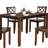 Ziko 5 Piece Dining Table Set, 4 Crossed Back Chairs, Solid Wood-100737390