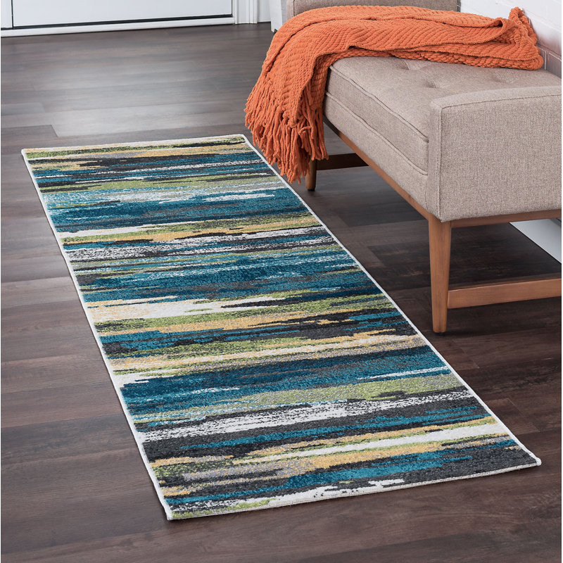 Tapis bleu camouflage, Tapis de couloir 2 pi 3 po x 11 pi