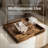 24 Inch Solid Wood Square Decorative Tray With Handles - Serving Tray Ottoman Tray-30134801-19271459