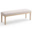 53" Modern Dining Chairs Bench, Fabric Upholstered Seat with Solid Wood Frame for Kitchen Table, Breakfast Nook and Cafe, Beige-1826073837