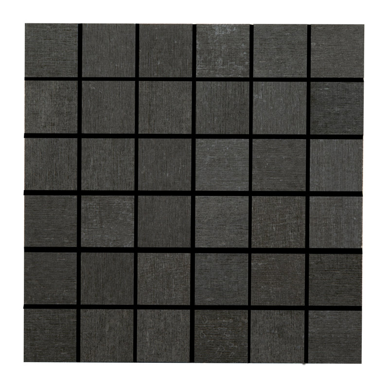 Native Rock 2" X 2" Porcelain Metal Look Tile Mosaic Sheet, Graphite