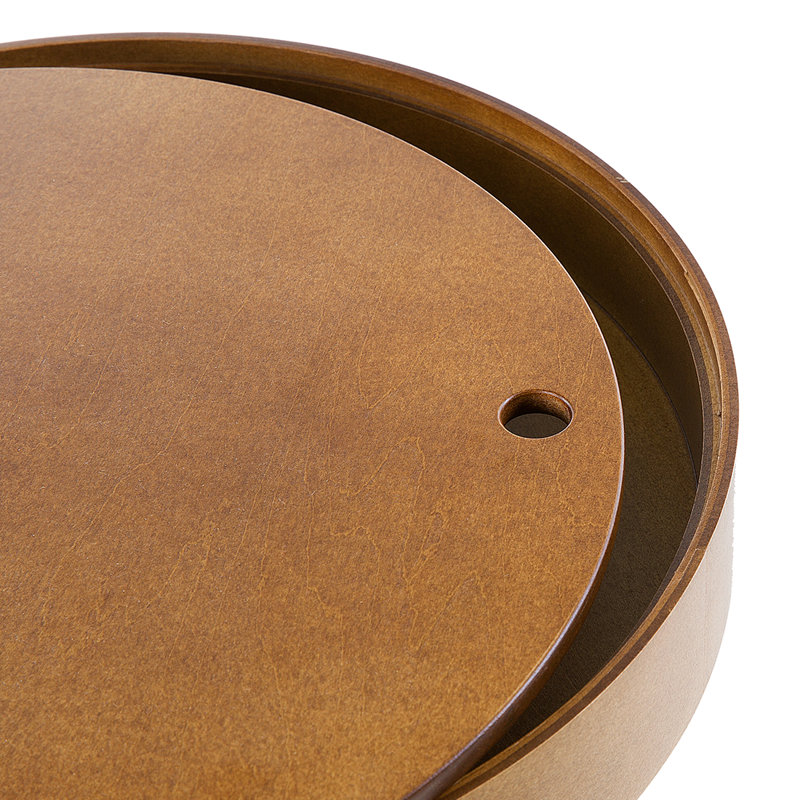 Pedestal End Table, Dark brown