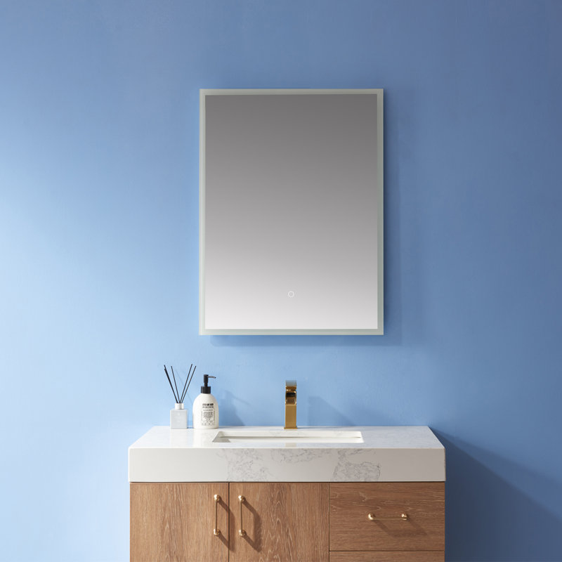 Miroir de salle de bain moderne et contemporaine Sartor, 32 po x 24 po