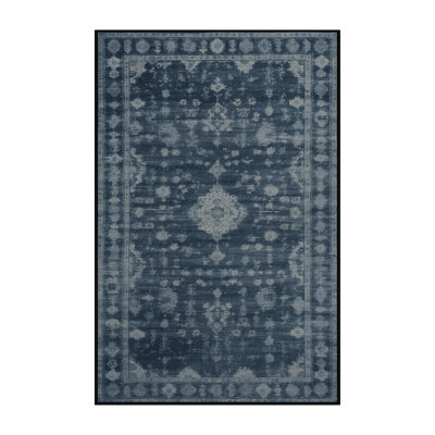 Machine Washable Overdyed Gray Area Rug