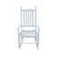 Chaise berçante en bois blanc, sans tapis