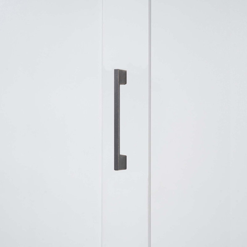 Grand lit escamotable mural avec placard, Blanc