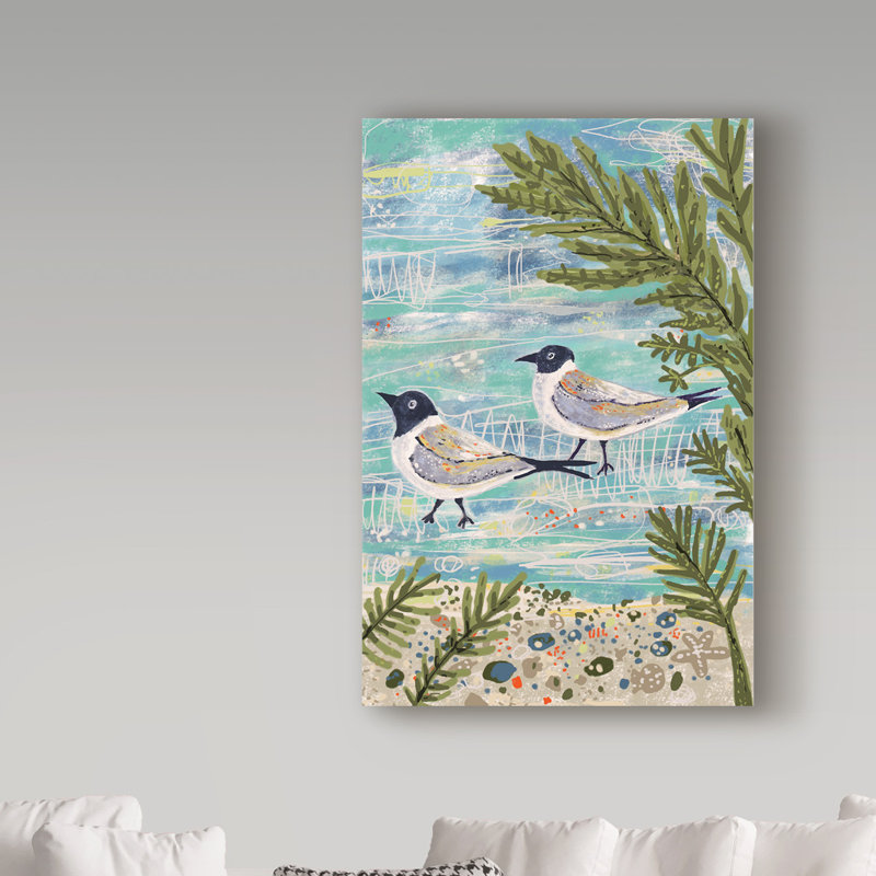 « two sea oiseaux », reproduction d’impression sur toile tendue, H 32 po x l 22 po x P 2 po