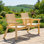Bench with Table Set Patio Bench, Garden Bench with Middle Table and Umbrella Hole