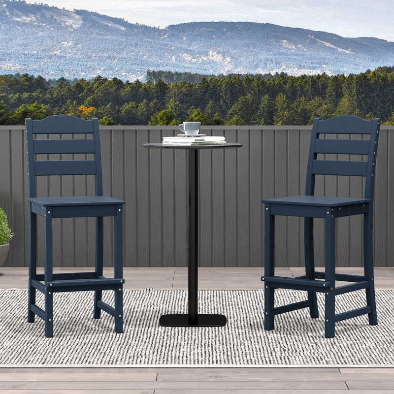 Tabouret de bar extérieur Hdpe, Marine