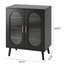 Armoire à chaussures 2 portes avec bande lumineuse à DEL USB, 4 tablettes intérieures et 24 lumières réglables-1680550153