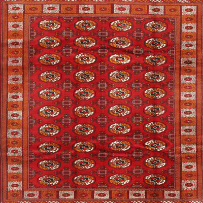 Tapis traditionnel rouge / orange / beige