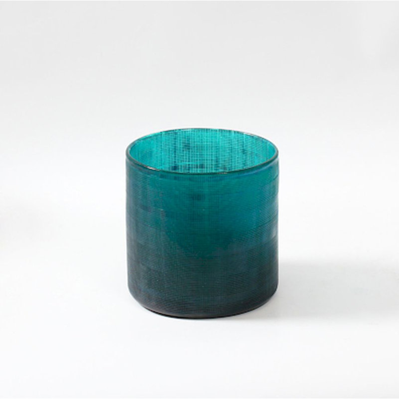 Porte-votive en verre métallique, Vert, H 5,51 po x l 5,31 po x P 5,31 po