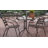 Amlie 23.5" Square Glass Metal Table with 2 Metal Aluminum Slat Stack Chairs-1682800644