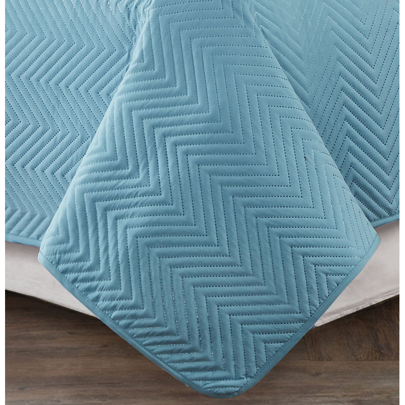 Ensemble de surfaces réversibles Wabbaseka, Bleu, Courtepointe très grand + 2 taies décoratives